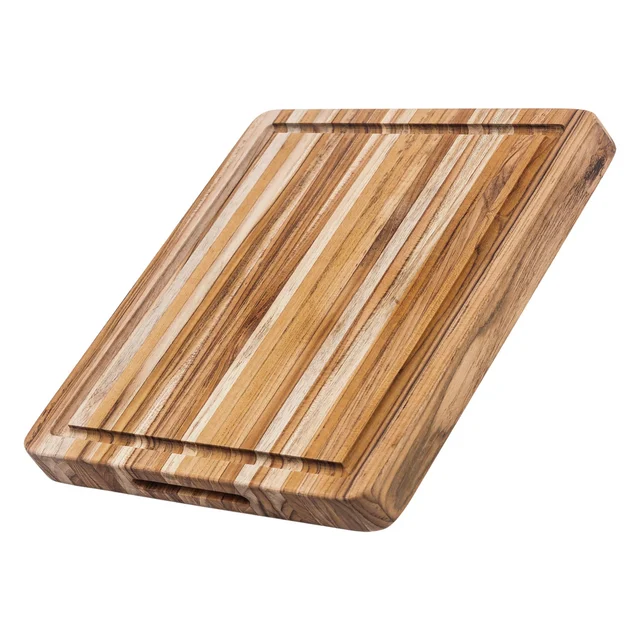 Teakhaus by Proteak Edge-Grain Cutting Board (Professional Carving Board with Juice Canal)