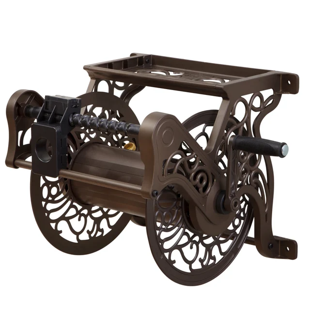 Liberty Garden 707-P Wall-Mounted Hose Reel with Plastic Guide