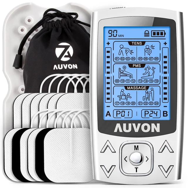 AUVON Dual Channel TENS + EMS Unit (24 Modes)